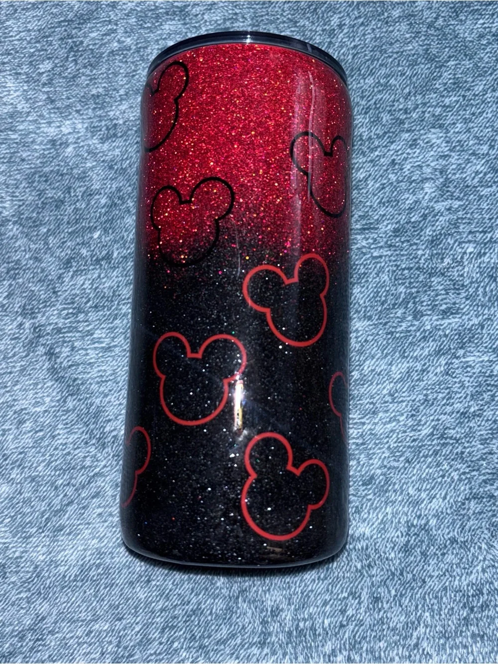 NWOT Custom Made Glitter Epoxy 24oz. Mickey Mouse Tumbler